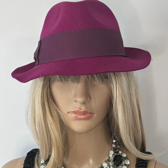 Christys’ Crown Collection Plum Wool Fedora Hat Skull Lining Gothic Luxe main image 7